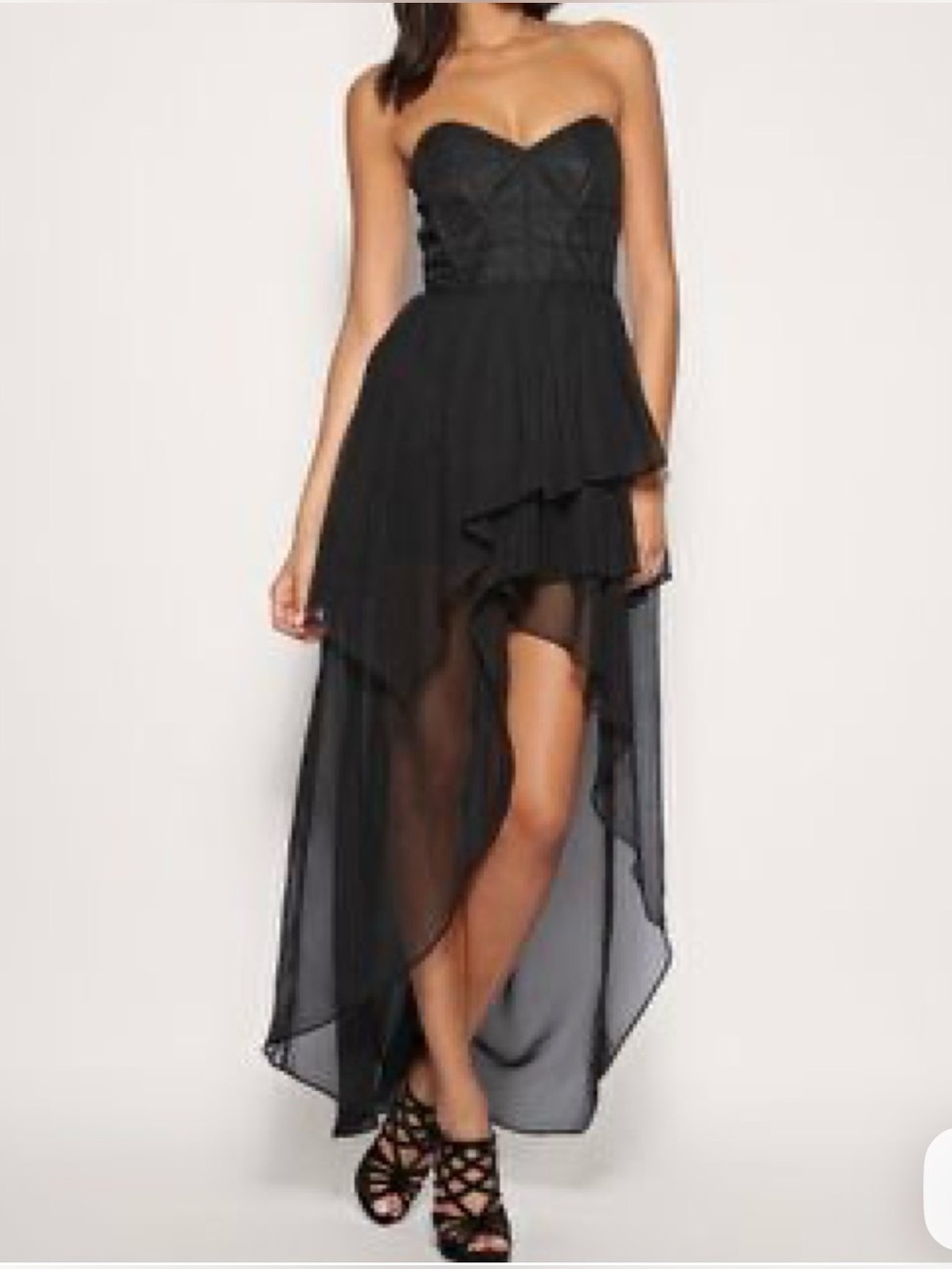 AKIRA Black Strapless High Low Dress